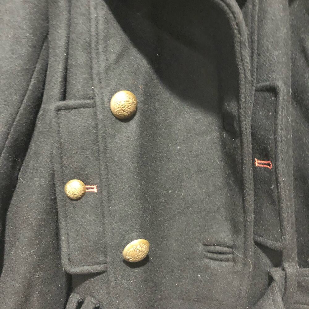 Free People Manteau Cecelia Peacoat Button Front Buckle Detail Black M $348 - Picture 13 of 16